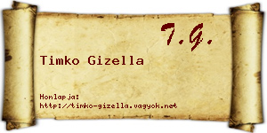 Timko Gizella névjegykártya